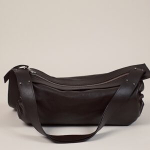 LOVA BAG – gorzkoczekoladowa skórzana torebka do ręki i na ramię